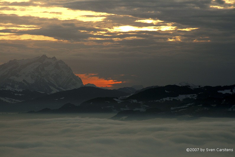 Sonnenuntergang mit Blick auf den S�ntis